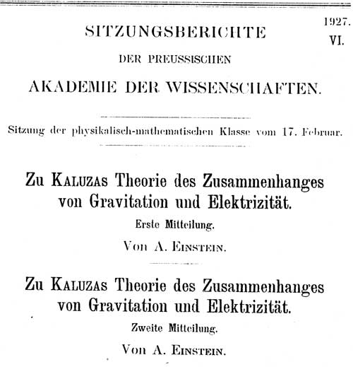 Einstein-Kaluza-Klein 1927