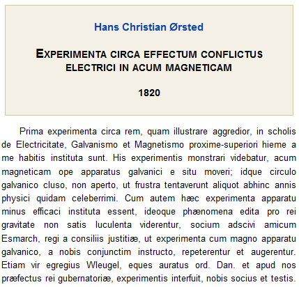 Hans Christian Oersted paper