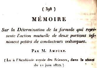 Ampere 1822 memoir