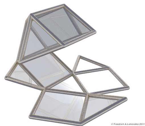 cuboctahedron folding povray animation