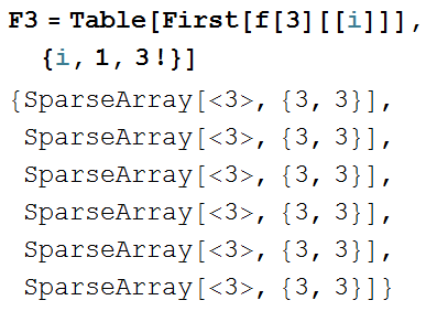 Mathematica sparse array