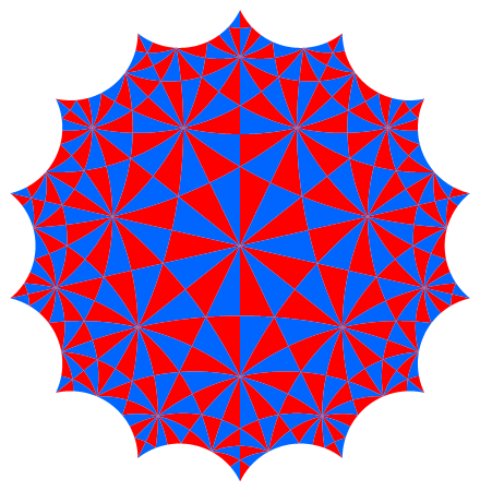 Klein's quartic - Poincare disk - 168 triangles